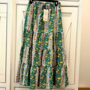 Rhode x Target Whimsical Floral Tiered Midi Skirt NWT SIZE SMALL